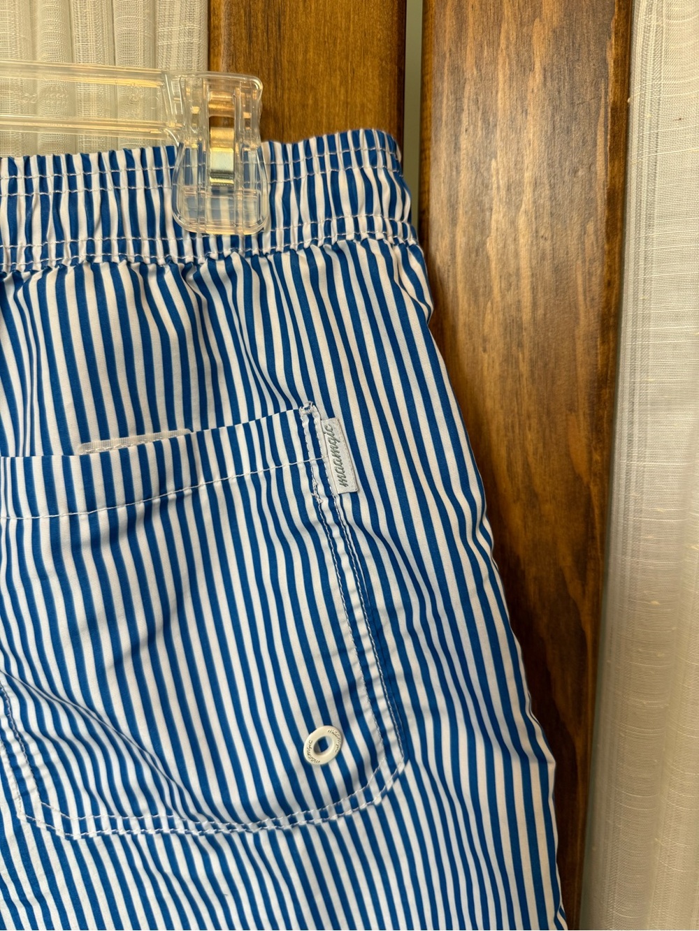 maamgic Men’s Blue Stripe Swim Trunks - Picture 4 of 7